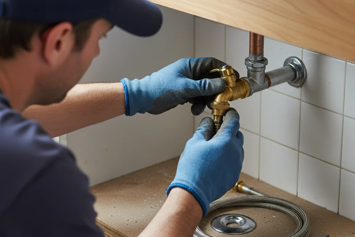 Shutoff valve and fitting work during Burst Pipe Repair in Inverness